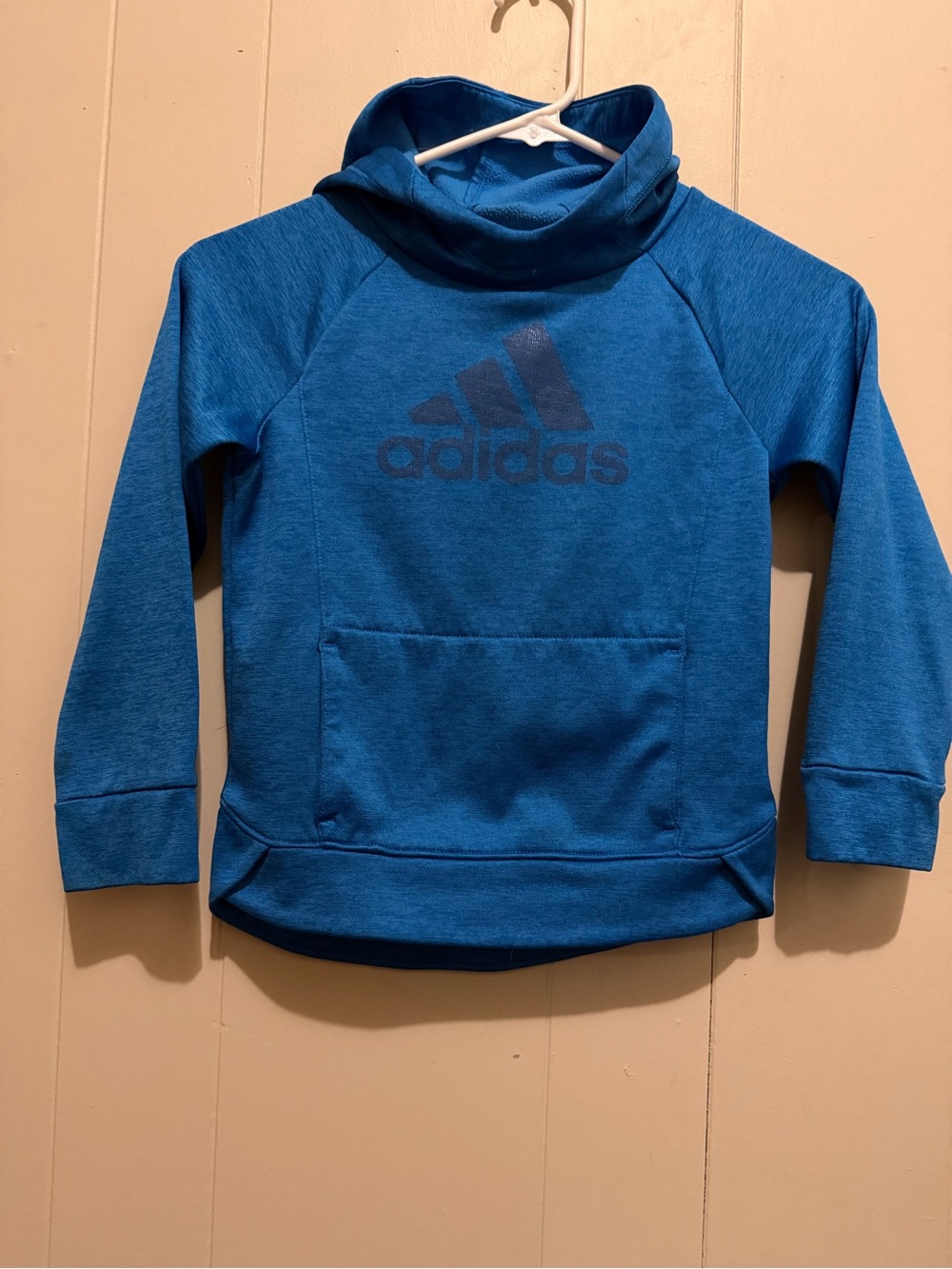 Adidas Youth Boys/Girls Blue Heather Scuba Neck Hoodie Sz 5